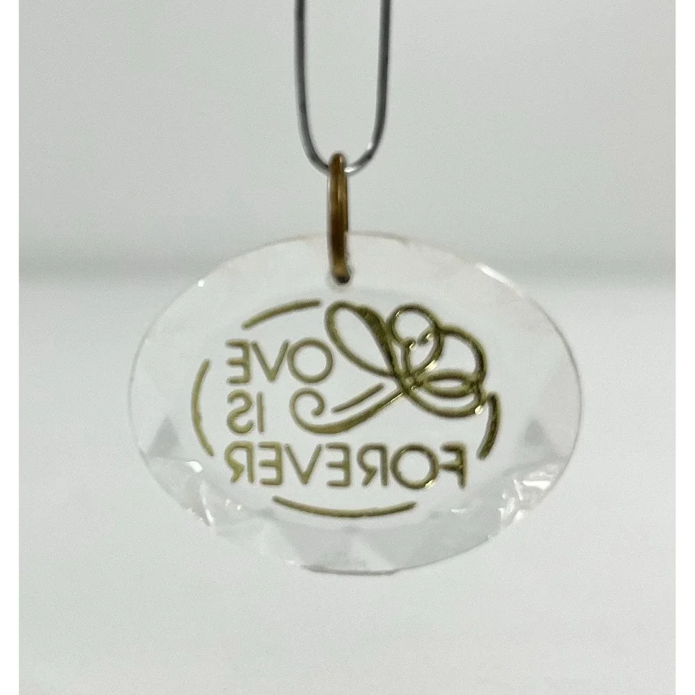 Vintage 1988‎ Hallmark Love Is Forever Miniature Ornament Acrylic Oval QXM5774